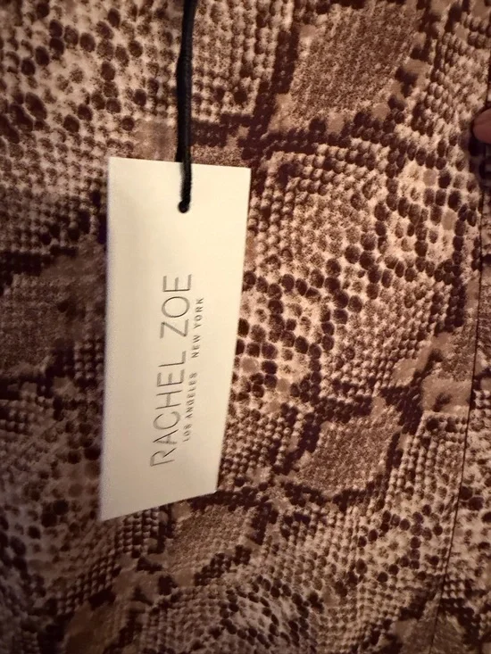 Super Cool Rachel Zoe Brown Snake-Print Maxi Slip Skirt NWT SIZE 2 - Picture 2 of 6